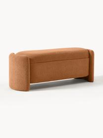 Banc en bouclette avec rangement Benji, Peluche brun, larg. 140 x haut. 48 cm