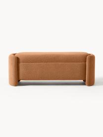 Banc en bouclette avec rangement Benji, Peluche brun, larg. 140 x haut. 48 cm