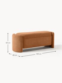 Banc en bouclette avec rangement Benji, Peluche brun, larg. 140 x haut. 48 cm