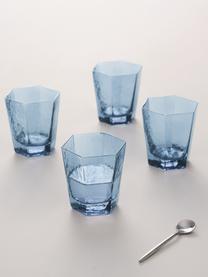 Verre à eau bleu Amory, 4 pièces, Verre, Bleu, transparent, Ø 10 x haut. 11 cm, 380 ml