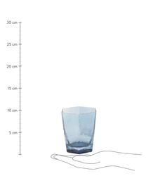 Bicchiere acqua blu Amory 4 pz, Vetro, Blu, trasparente, Ø 10 x Alt. 11 cm, 380 ml