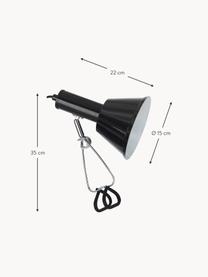 Lámpara de escritorio con clips Milou, Lámpara: metal recubierto, Cable: plástico, Negro, Ø 15 x Al 35 cm