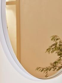 Specchio rotondo da parete Ivy, Cornice: metallo verniciato a polv, Retro: pannello di fibra a media, Superficie dello specchio: lastra di vetro, Bianco, Ø 100 x Prof. 3 cm