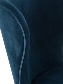 Fluweel gestoffeerde stoel Cleo, Bekleding: fluweel (polyester), Poten: gelakt metaal, Donkerblauw, B 51  x D 62 cm