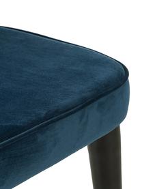 Chaise classique velours rembourré Cleo, Bleu foncé