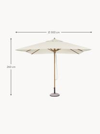 Parasol Eclipse, Ø 300 cm, Bekleding: polyester met ventilatie, Frame: aluminium in hout look, Crèmewit, houtlook, Ø 300 x H 260 cm