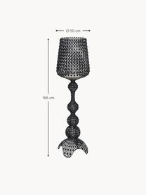 Stmívatelná stojací LED lampa Kabuki, Umělá hmota, Černá, V 166 cm