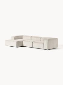 Modulares Ecksofa Lennon aus Cord, Bezug: Cord (92 % Polyester, 8 %, Gestell: Massives Kiefernholz, Spe, Füße: Kunststoffx Dieses Produk, Cord Hellbeige, B 327 x T 180 cm, Eckteil links