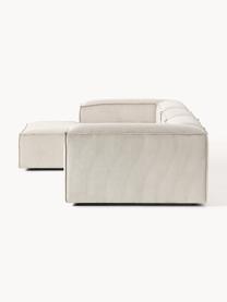 Modulares Ecksofa Lennon aus Cord, Bezug: Cord (92 % Polyester, 8 %, Gestell: Massives Kiefernholz, Spe, Füße: Kunststoffx Dieses Produk, Cord Hellbeige, B 327 x T 180 cm, Eckteil links