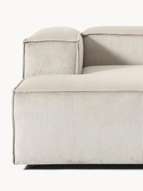 Modulares Ecksofa Lennon aus Cord, Bezug: Cord (92 % Polyester, 8 %, Gestell: Massives Kiefernholz, Spe, Füße: Kunststoffx Dieses Produk, Cord Hellbeige, B 327 x T 180 cm, Eckteil links