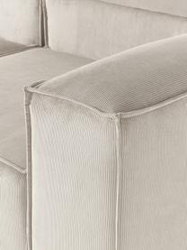 Modulares Ecksofa Lennon aus Cord, Bezug: Cord (92 % Polyester, 8 %, Gestell: Massives Kiefernholz, Spe, Füße: Kunststoffx Dieses Produk, Cord Hellbeige, B 327 x T 180 cm, Eckteil links