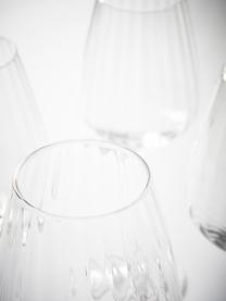 Pohár na biele víno s drážkovou štruktúrou Akia, 4 ks, Priehľadná