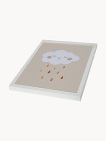 Ingelijste digitale print Lovely Rain, Lijst: beukenhout FSC-gecertific, Wit, lichtbeige, bruintinten, B 33 x H 43 cm