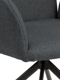 Sedia girevole imbottita Naya, Rivestimento: poliestere Con 25.000 cic, Struttura: metallo verniciato a polv, Tessuto grigio scuro, Larg. 59 x Prof. 59 cm