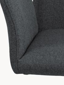 Chaise pivotante rembourrée Naya, Tissu anthracite, larg. 59 x prof. 59 cm