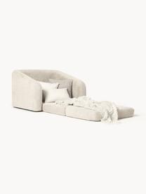 Fauteuil convertible en peluche-bouclé Eliot, Peluche-bouclé blanc cassé, larg. 100 x prof. 94 cm