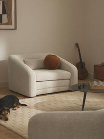 Sillón cama de borreguillo bouclé Eliot, Tapizado: tejido borreguillo bouclé, Patas: plástico, Borreguillo bouclé Off White, An 100 x F 94 cm