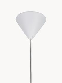 Lampada a sospensione in vetro opale Cafe, Paralume: bianco, Decorazione: metallo, Baldacchino: plastica, Bianco, argentato, Ø 20 x Alt. 33 cm