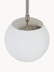 Lampa wisząca ze szkła opalowego Cafe, Biały, odcienie srebrnego, Ø 20 x W 33 cm