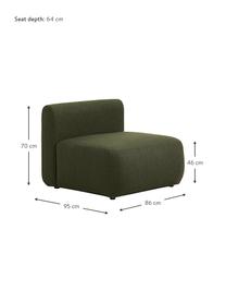 Chauffeuse pour canapé modulable vert Sofia, Tissu vert, larg. 86 x prof. 95 cm