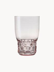 Verres à eau avec surface texturée Jellies, 4 pièces, Plastique, Rose pâle, Ø 9 x haut. 13 cm, 460 ml