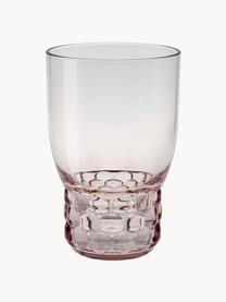 Verres à eau avec surface texturée Jellies, 4 pièces, Plastique, Rose pâle, Ø 9 x haut. 13 cm, 460 ml