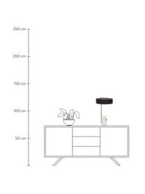 Grote tafellamp Phant met marmeren voet, Lampenkap: gecoat metaal, Lampvoet: marmer, Wit, zwart, 30 x 53 cm