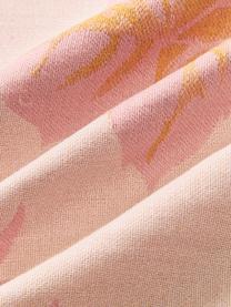 Copricuscino in cotone con motivo jacquard Breight, 100% cotone, Rosa, arancione, Larg. 50 x Lung. 50 cm