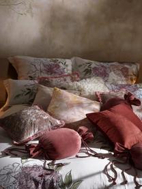 Housse de coussin 50x50 motif jacquard Breight, 100 % coton, Rose, orange, larg. 50 x long. 50 cm