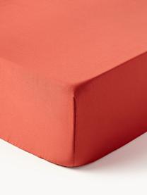 Drap-housse en satin de coton Comfort, Rouge rouille, larg. 90 x long. 200 cm, haut. 25 cm