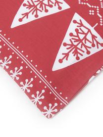 Funda nórdica Nordic Trees, Algodón, Rojo, blanco, Cama 150/160 cm (240 x 220 cm)