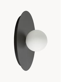 Wand- und Deckenleuchte Starling, Lampenschirm: Opalglas, Schwarz, Weiß, Ø 33 x T 14 cm
