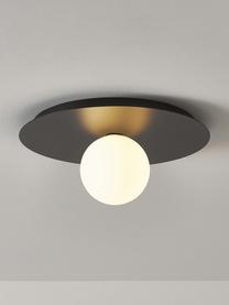 Lampada da parete e soffitto Starling, Paralume: vetro opale, Nero, bianco, Ø 33 x Prof. 14 cm