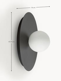 Aplique / Plafón Starling, Anclaje: metal recubierto, Pantalla: vidrio opalino, Negro, blanco, Ø 33 x F 14 cm