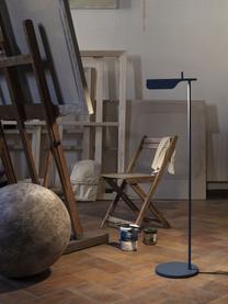 Lámpara de pie pequeña LED regulable Tab, Pantalla: plástico, Estructura: aluminio recubierto, Gris azulado, Al 110 cm