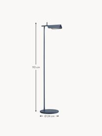 Kleine LED-Leselampe Tab, dimmbar, Lampenschirm: Kunststoff, Graublau, H 110 cm