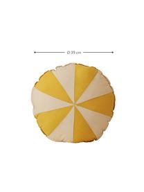 Cojín de lino Circus, Funda: algodón, lino, Blanco crema, amarillo, Ø 39 x Al 10 cm