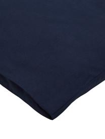 Taies d'oreiller en percale de coton bleu foncé Elsie, 2 pièces, 65 x 65 cm, Bleu foncé, larg. 65 x long. 65 cm