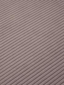 Chaise longue componibile in velluto a coste Lennon, Rivestimento: velluto a coste (92% poli, Struttura: legno di pino massiccio, , Piedini: plastica, Velluto a coste taupe, Larg. 269 x Prof. 119 cm, schienale a sinistra