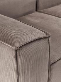 Modulare Ottomane Lennon aus Cord, Bezug: Cord (92 % Polyester, 8 %, Gestell: Massives Kiefernholz, Spe, Cord Taupe, B 269 x T 119 cm, Armlehne rechts