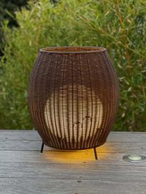 Lampada da giardino portatile a LED dimmerabile Cocoon, Lampada: polirattan, Marrone, bianco, Ø 38 x Alt. 44 cm