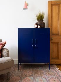 Credenza alta in metallo The Midi, Acciaio verniciato a polvere, Blu scuro, Larg. 85 x Alt. 111 cm