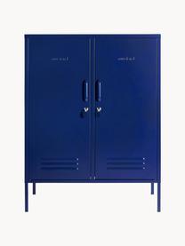 Chiffonnier taquilla de metal The Midi, Acero con pintura en polvo, Azul oscuro, An 85 x Al 111 cm