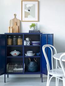 Metalen highboard The Midi, Gepoedercoat staal, Donkerblauw, B 85 x H 111 cm