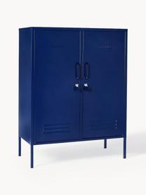 Credenza alta in metallo The Midi, Acciaio verniciato a polvere, Blu scuro, Larg. 85 x Alt. 111 cm