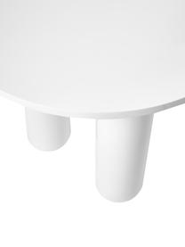 Table ronde blanc poli Colette, MDF (panneau en fibres de bois à densité moyenne), enduit, Blanc, Ø 90 x haut. 72 cm