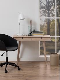 Smal bureau Century van eikenhout, Poten: eikenhout, wit gepigmente, Eikenhout, B 100 x H 74 cm