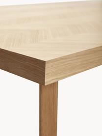 Mesa de comedor de madera de roble diseño espiga Herringbone, tamaños diferentes, Madera de roble

Este producto está hecho de madera de origen sostenible y con certificación FSC®., Madera clara, An 200 x F 100 cm