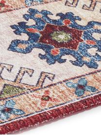 Tapis de couloir vintage Gratia, Rouge rubis, bleu