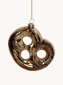 Kerstboomhanger Pretzel, Glas, Bruin, goudkleurig, B 11 x H 11 cm